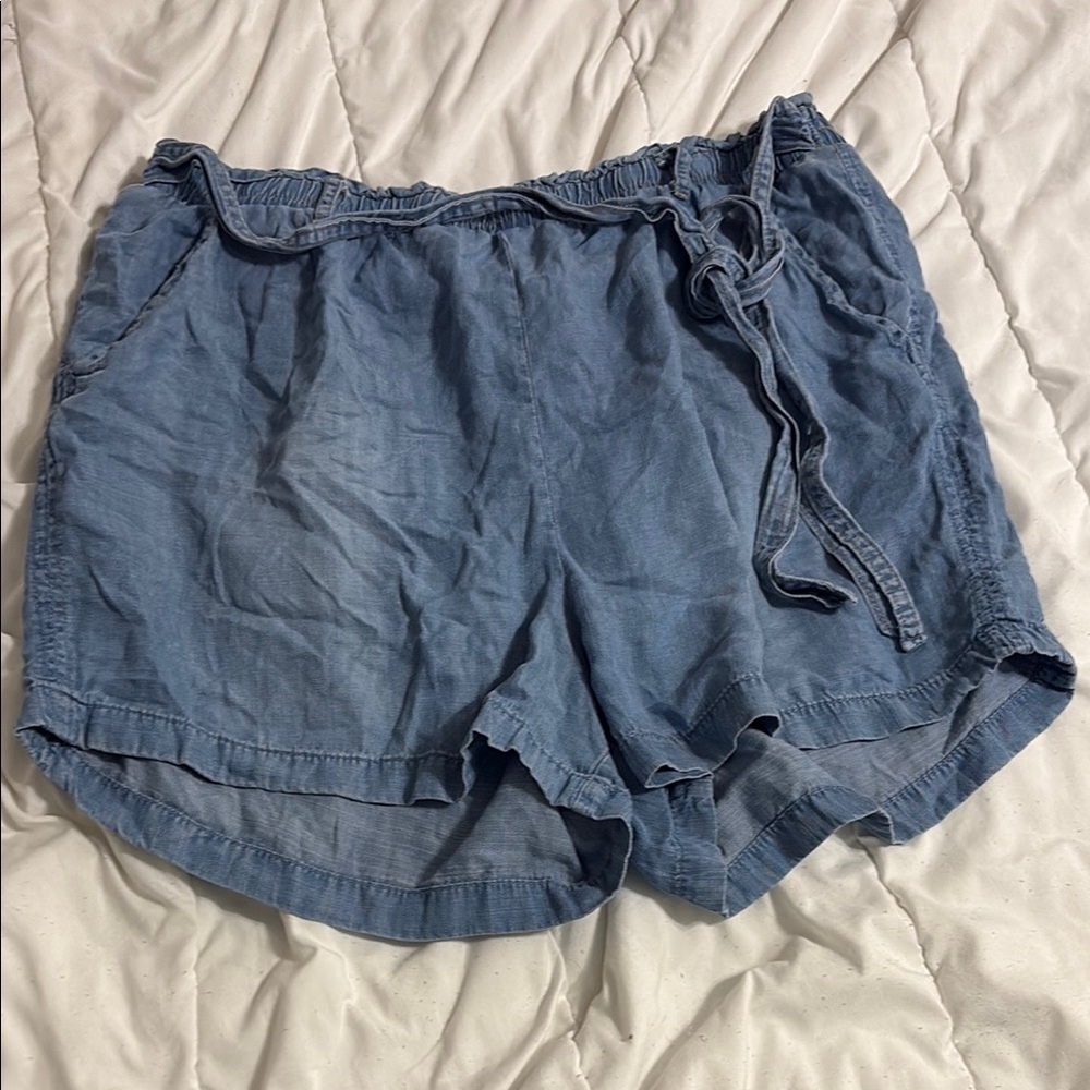 Knox Rose High Waist Blue Denim Shorts